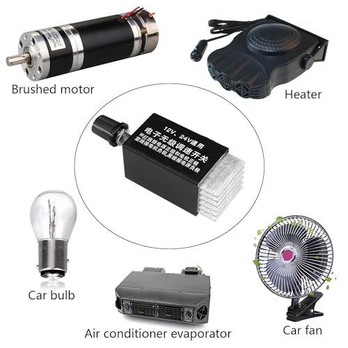 DC Motor Speed Controller Universal DC 12V 24V 10A Electronic Stepless Speed Regulator Switch for Car Truck Fan Heater Control