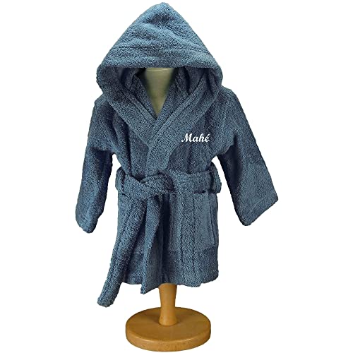 Vanevitch - VANEVITCH Peignoir personnalisé vec un prénom, BLEU DENIM, TAILLE 4ans enfant