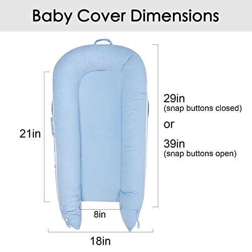 Waterproof Corduroy Lounger Cover For Dockatot Deluxe+ Docks | Mexxi Breathable Cotton Baby Lounger Extra Cover | Hypoallergenic Baby Nest Replacement Cover (Cover Only) (Baby Blue) #TOP4
