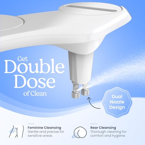 image for CLEAR REAR Bidet Attachment for Toilet Seat - Non-Electric with Self C