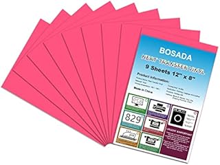 BOSADA Heat Transfer Vinyl, Grey HTV Vinyl Bundles 9 Packs 12 x 8 Inches Easy to Cut Iron on Vinyl for Fabric,T-Shirt,Hats,Pillows