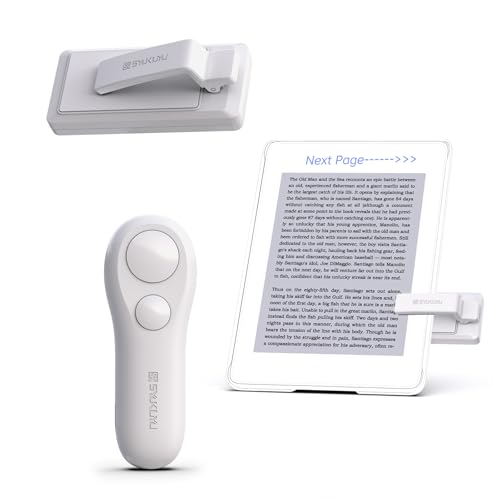 SK SYUKUYU RF Remote Control Page Turner for Kindle Reading Ipad Surface Comics, iPhone Android Tablets Reading Novels Taking Photos(White)
