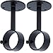 MERIVILLE Ceiling-Mounted or Wall-Mounted Curtain Rod Brackets, for up to 1 Â¼â€ Diameter Drapery Rods, 2 PCs, Black
