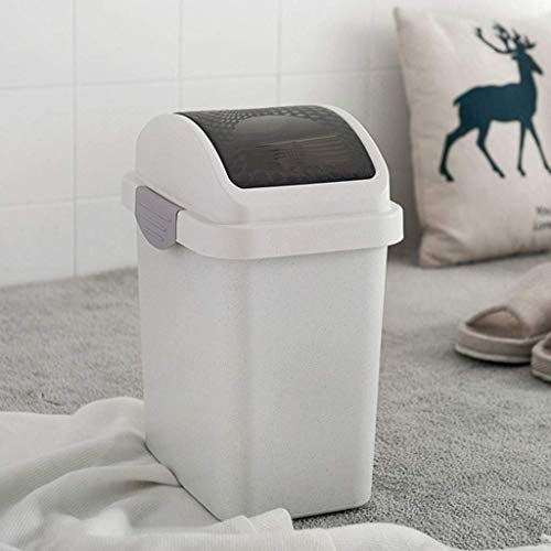 Basurero con tapa protectora rectangular y tamaño pequeño gris 5