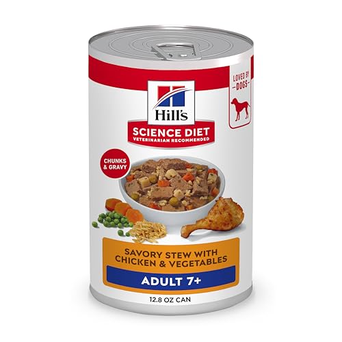 Hill's Science Diet Adult 7+ Wet Dog Food, Chicken & Vegetables, 12.8 oz. Cans, 12-Pack