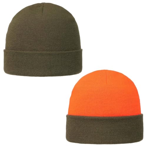 LODENHUT MANUFAKTUR Signal Wendemütze Strickmütze Beanie Made in Germany Herren Herbst Winter Oliv One Size