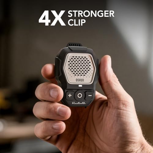 Image of MFish Wearable Bluetooth Speaker, Clip-On Mini Portable Speaker with Built-in Mic for Hands-Free Calls, IPX67 Water /Dust Resistant, Ultra-Lightweight, Playtime, 4X Strong Clip Silver