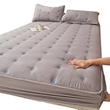MTNBHH Verdicktes, wasserdichtes Spannbettlaken, elastischer Matratzenschoner mit tiefen Taschen und atmungsaktivem Steppdesign for Matratzenauflagen von 4 bis 12 Zoll(Gray,120 * 200cm)