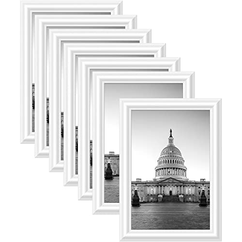 Langdon House Picture Frames (4X6, White, 10 Pack), Attractive Rolling Bevels For Wall Mount & Tabletop Display, Wood Composite Photo Frames, River Collection #TOP6