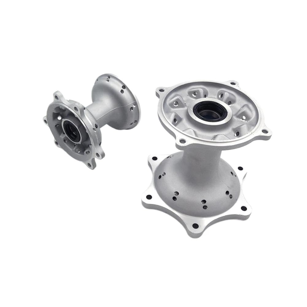 Radnabensatz aus Aluminium vorne und hinten für CRF250R CRF250X CRF450R CRF450X – 36 mm Speichenlöcher vorne, 32 mm Speichenlöcher hinten, kugelgestrahlte Oberfläche(Front)