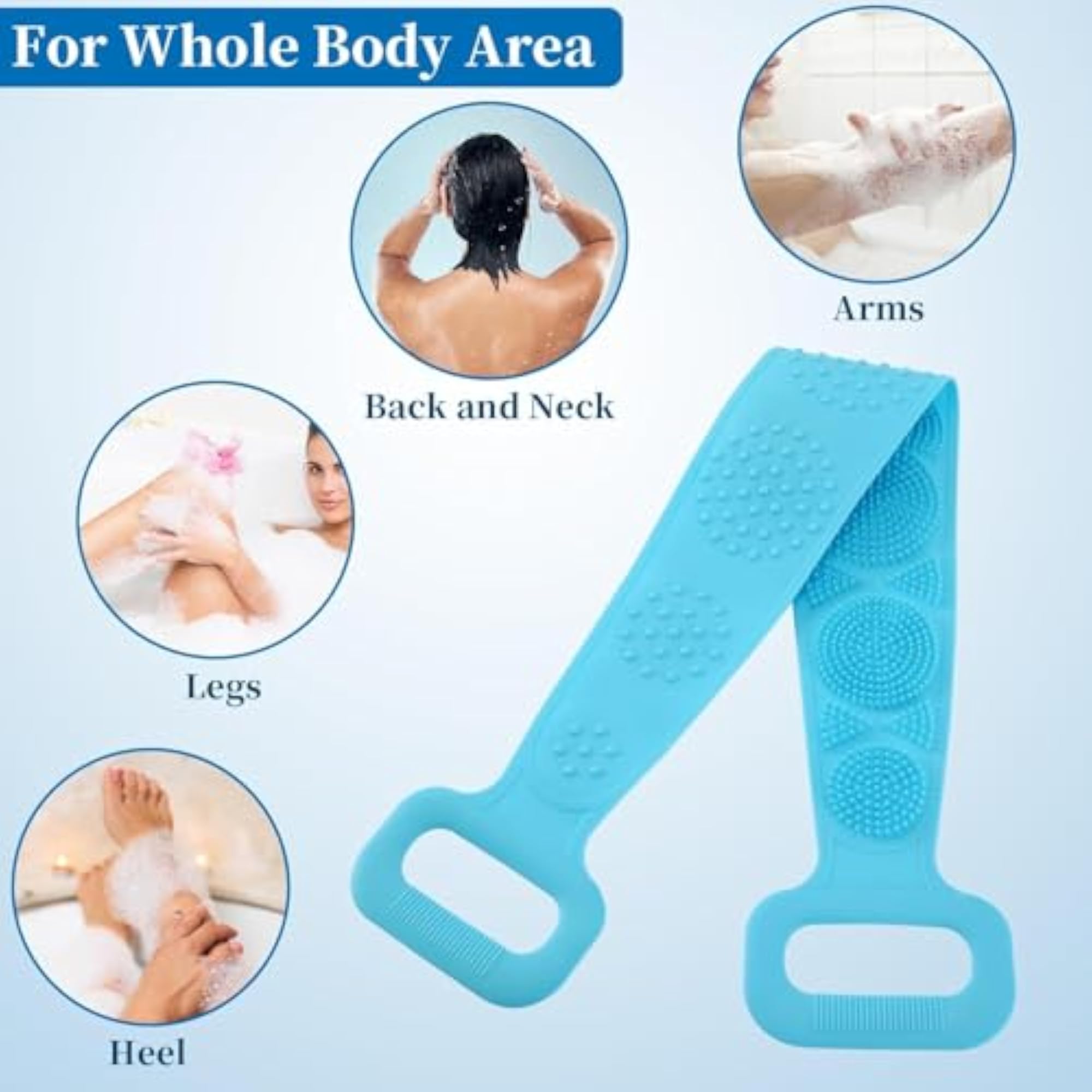 Silicone Back Scrubber for Shower, Exfoliating Body Washer