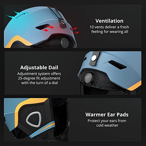 Extremus Snow Bound Ski Helmet - Impact Resistance Ventilation Snowboard Helmets With Removable Fleece Liners, Safety-Certified Snow Helmet For Adults #TOP3