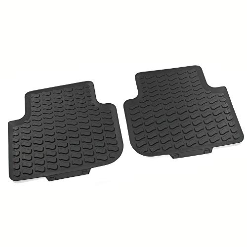 Audi 83A061511041 Premium Rubber Floor Mats Rear 2 X Rubber Mats All-Weather Mats, Black