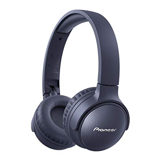 Pioneer S6 Wireless ANC hörlurar (hopfällbar, ljudreducering, 30 timmars uppspelning, snabbladdningsfunktion, sprutchassi, Bluetooth 5.0), blå