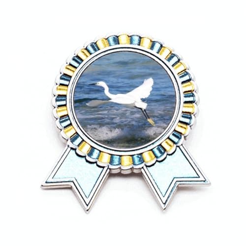 Broche oiseau blanc océan en métal taille M avec finitions soignées