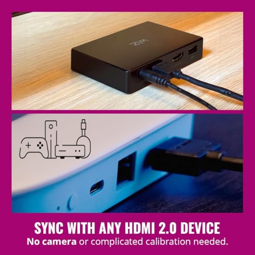 WiZ Connected HDMI Sync Box with TV Backlight - Sync to Movies, Games & Music - HDMI 2.0 Supports 4K 60Hz - RGBIC LED Strip 75-85 Inch TVs -Requires External Video Source by WiZ Connected - Image 5