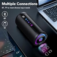 Portable Bluetooth Speaker with Battery Level Display, Powerful Sound Wireless Speaker: Deep Bass, BT 5.4, 20H Playtime, 7 RGB Modes, IPX7 Waterproof, TWS Pairing, Beach/Vacation Essentials（Black） — image 8