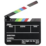 Neewer Dry Erase Director's Film Movie Clapboard Cut Action Scene Clapper Board Slate with Colorful Sticks