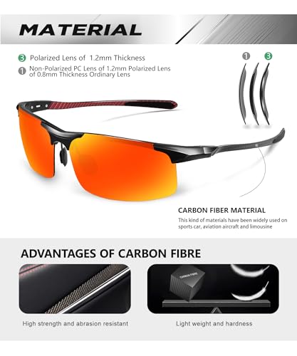 ANYLUV Polarized Sunglasses-for-Men Sunglasses Men: Carbon Fiber Sunglasses with UV400 Protection for Fishing Driving Gift4