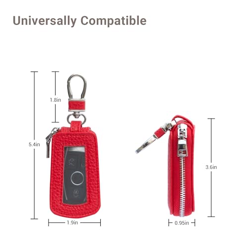 Image of Yuoyar Premium Leather Key Fob Case - Universal Car Key Holder