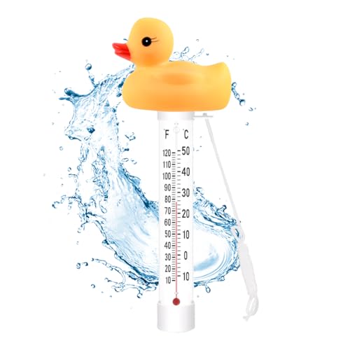 EIHI 1 Pièce Thermomètre pour Piscine, Flottant Pool Thermomètre Avec Ficelle, Pour Piscines, Spas, Hot Tubs, Aquariums, Les Étangs du Poisson