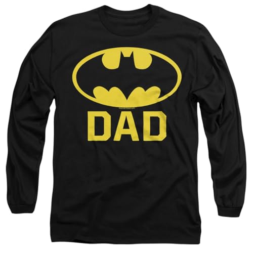 Image of Popfunk Batman Batdad Classic Logo for Fathers and Dads Longsleeve T-Shirt (Medium)