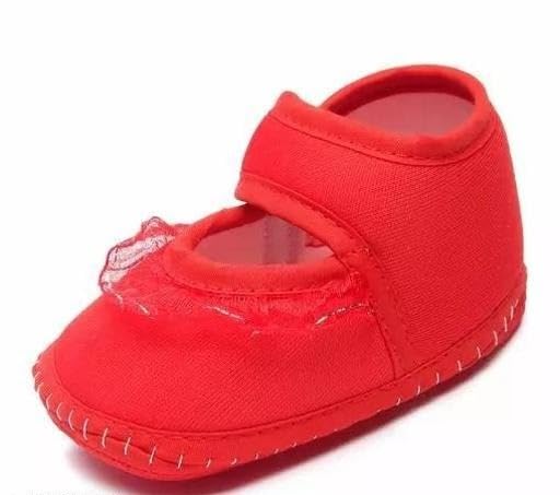 Image of Cute Baby Girl Sandals Soft Cotton Booties Comfortable Slip Shoes for Early Walking