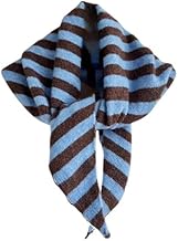 Women Knitted Triangle Scarf Y2K Striped Head Scarf Aesthetic Accessories Streetwear Triangle Shawl