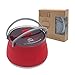 Bollitore Portatile Pieghevole Da Viaggio 1000ml, Silicone Alimentare Senza BPA, Teiera Per Tè E Caffè, Universale Per Fornelli E Induzione Per Ufficio, Campeggio, Viaggio Di Lavoro (Rosso,1L)