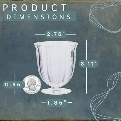 PARTIFINA Large Plastic Punch Bowl with Ladle and 30 Cups for Parties – Clear Embossed Glass-Like 3-Gallon Disposable Punch Bowl, 5 oz Clear Plastic Goblets, 5 oz Ladle Party Set for Drinks, Snacks - Thumbnail 5