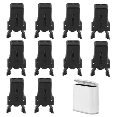 Curver 10-Pack Black Plastic Waterproof Touch Top Lids - Compatible with Flexible Bin Lid Catch & Suitable for Storage & Home Appliances