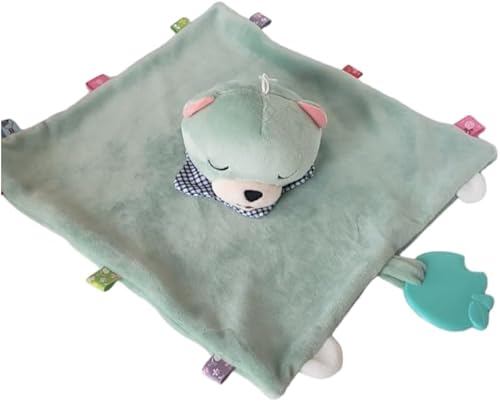 Miniatura 2 de Teddy Bear Security Blanket, Soft Baby Lovey, Newborn Baby Gift for Boys or Girls, Comfort Toy Blanket, Babiy's Go To Comforting companion (Green