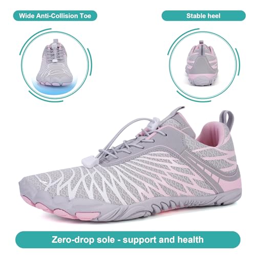 Image of Hike Barefoot Shoes, Pro Barefoot Shoes Women Men Footwear, Athletic Hiking Minimalist Water Shoe Breathable Quick Dry Zero Drop Trail Running Shoe with Non-Slip Sole & Wide Toe Box