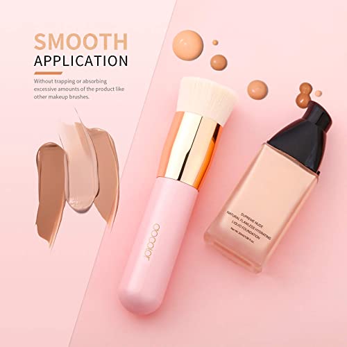 Docolor Neon Green 10 Pcs Makeup Brushes + Flat Top Kabuki Foundation Brush Pink Premium Synthetic Kabuki Foundation Brush Blending Face Powder Blush Concealers Eye Shadows Makeup Brush Set #TOP5