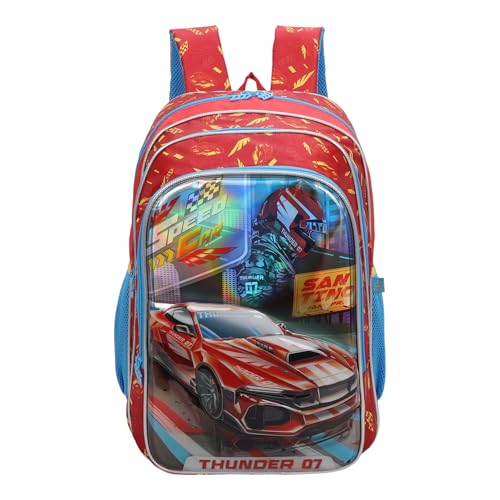 SANTINO, Mochila Infantil Speed Car Tunning Race by Santino Poliéster SCM11U Vermelho