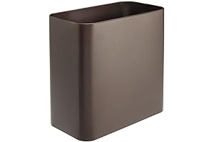 mDesign Metal Trash Can - Slim Rubbish Waste Bin Trashcans for Master/Guest...