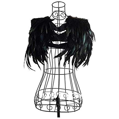 Yoodeet Black Feather Sewing Trimming Collar Shoulder Peacock Shawls Fringe Evening Dress Angel Wings Cocktail Dress Cover