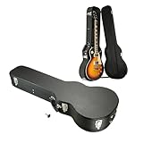 TOPURWAY Electric LP Guitar Hard Case for Les Paul Style Electric Les Paul Guitar Wooden Hard Shell Lockable Extr Storage, Black