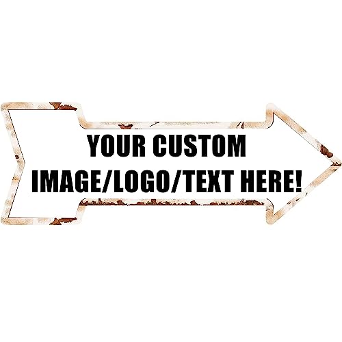hadefa Custom Signs Design With Your Own Image/logo/Text Metal Sign Vintage Style for Wall Outdoor Road Tin Signs Decor Indoor Gift Business Yard (Arrow 18x6.4 inch)