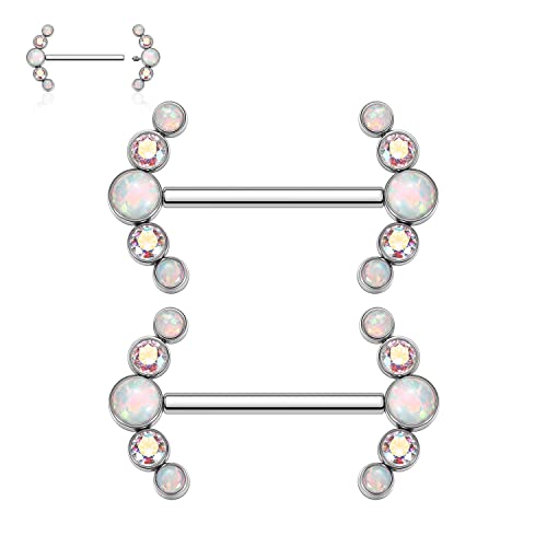 GAGABODY Nipple Piercing Jewelry 18mm 14g Titanium Barbells