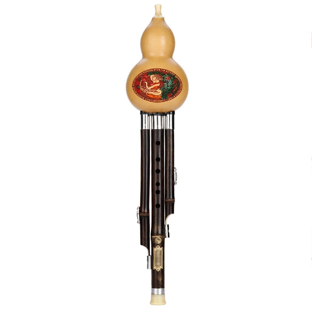 Flautas de Cucurbit Instrumento De Flauta De Calabaza para Principiantes Y Adultos para Niños, Tubos De Madera, Instrumento Tradicional Chino con Estuche De Nudo Chino Instrumentos de Viento