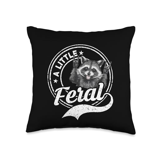 A Little Feral Raccoon Summer Funny Men Women Kids Throw Pillow