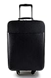  Trolley rigido bolsa de viaje trenzado cuero bolsa de cuero con ruedas de hombre de mujer piel bolso de mano bolsa de cabina bolsa de viaje negro