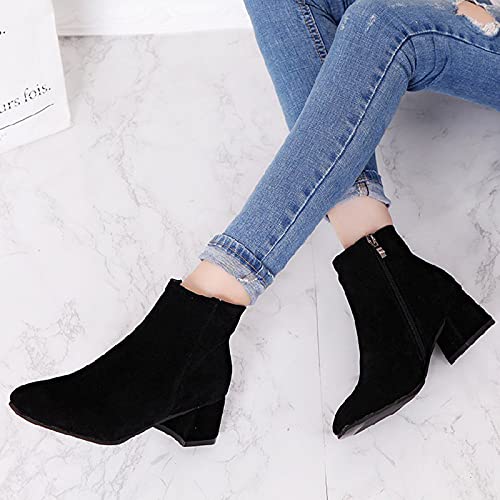 Botas de mujer con cremallera lateral y tacón bloque estable 6