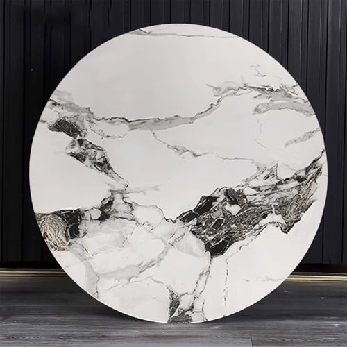 Dijateman Redonda Mármol Plato Rotatoria para Servir, Pantalla de Cocina Bandeja de Servicio, Plato Giratorio giratoria Suave, Comida Fácil de Compartir(White,90cm)