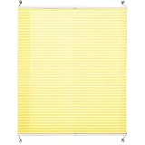 casa pura® Plissee Rollo | mit eleganter Crushed Optik | Klemmfix ohne Bohren | lichtdurchlässig & Blickdicht | gelb | 8 Größen (120x200cm)