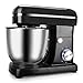 Batteur Sur Socle,5L, 6 Vitesses De MéLange MéLangeur à éLectrique Batteur à Oeufs Bol à MéLanger Pour Fouetter Les œUfs, Faire Du Pain, 1500W(black)