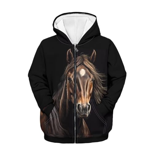 Image of Unisex Zipper Sweatshirt Boys Girls Hooded with 2 Pocket Pullover Hoodies for 6-16Y Kids