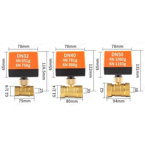 Vanne à bille électrique en laiton 12V DN25 3 voies électrovanne eau actionneur