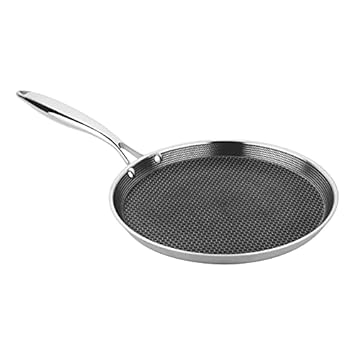 Prabha Triply Non Stick Stainless Steel Induction Compatible Dosa Tawa Diameter 28cm, Triply Non-Stick Dosa Tawa Pizza Pan India's 1st Stainless Steel Non Stick Dosa Tawa Pizza Pan (Medium)